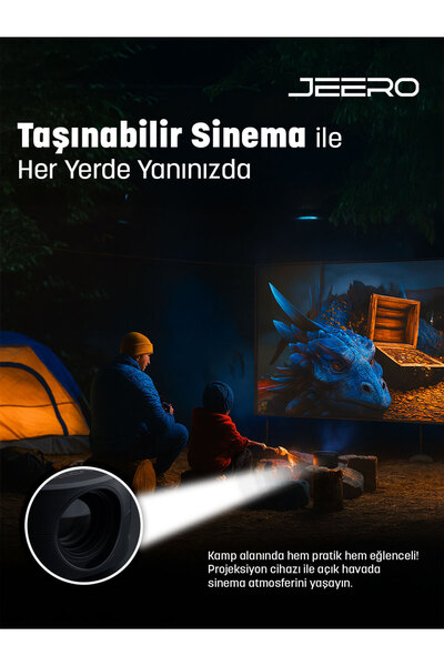 jeero Mini Ev Sinema Projeksiyon Cihazı Türkçe Menü (Cepte Taşınabilir)