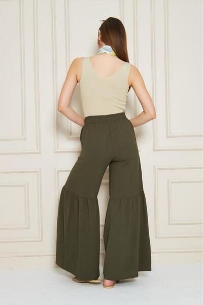 Pasaklı Giyim Women's Aerobin Fabric Trousers with Drawstring Detail - Elastic Waist, Comfortable Fit 3763330