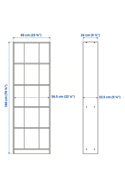 AZAF Gersby Bookcase White 60x180 cm