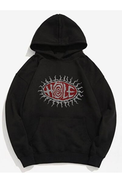 MAYDAY CULTURE سويت شيرت أسود بثلاثة خيوط مطبوعة للجنسين مقاس كبير مطبوع بتقن...