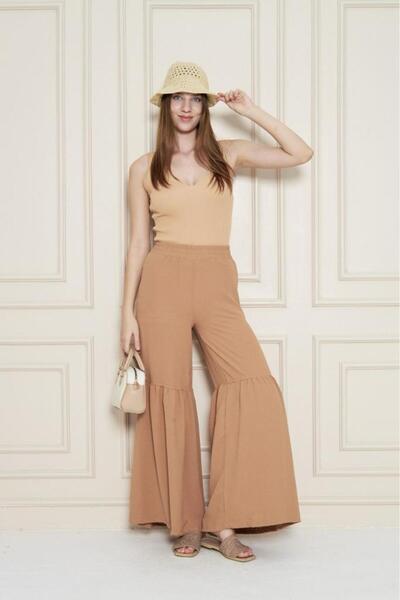 Pasaklı Giyim Women's Aerobin Fabric Trousers with Drawstring Detail - Elastic Waist, Comfortable Fit 3763330