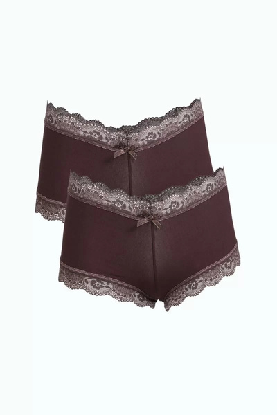 Akbeniz Модні жіночі бавовняні боксери, 2 шт., кавові