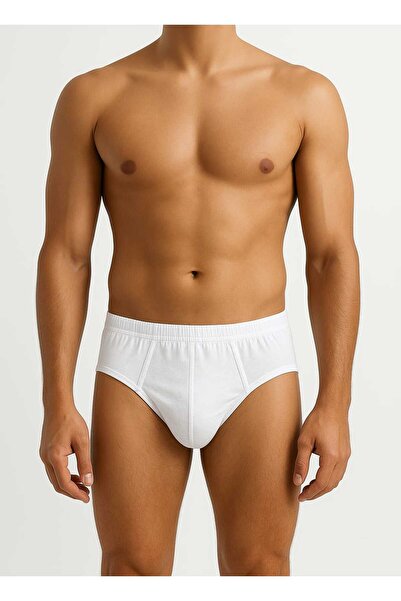 enmodaiçgiyim 10 Pieces 100% Cotton White Men's Briefs – Breathable, Comfortable Fit
