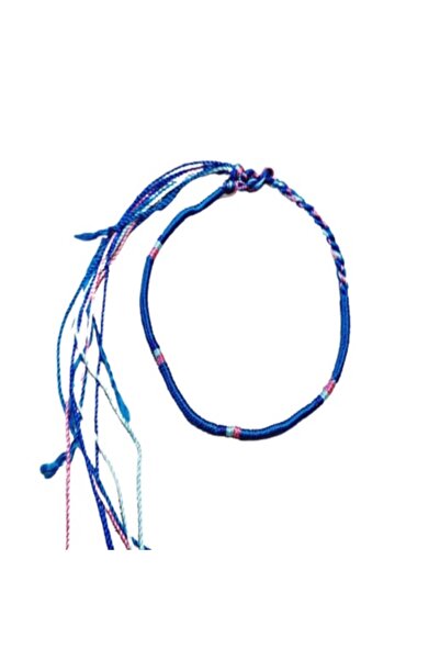 Wild Bracelets Adjustable hand and foot bracelet, handmade from silk cord, turquoise-blue