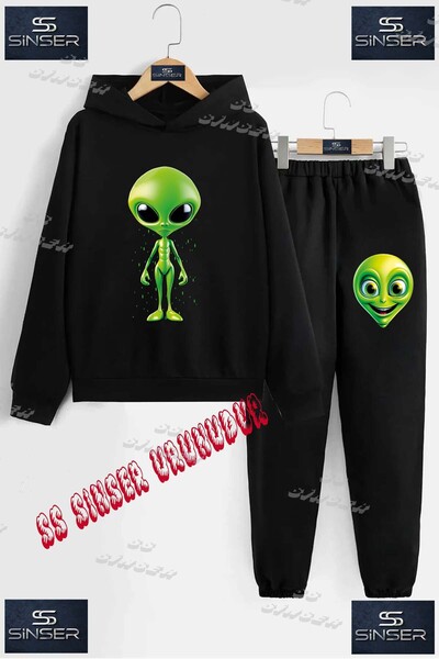 SS SİNSER Set de trening cu hanorac imprimat pentru copii, unisex, „ALIEN GRE...