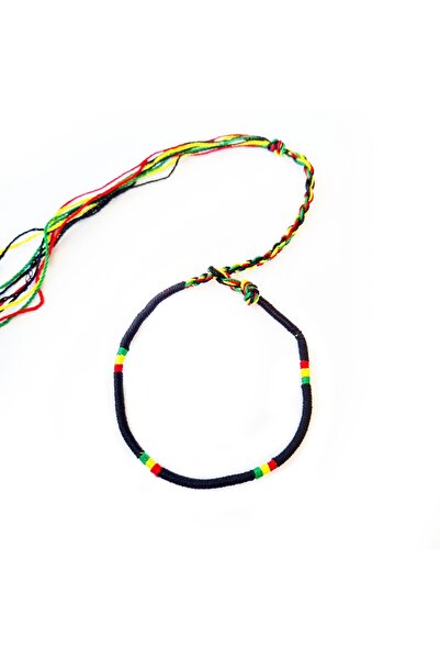 Wild Bracelets Adjustable textile bracelet, RASTA, for hand and foot, handmade