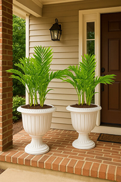 TEMMUZ HOME No2 2 Adet 25.3 Litre Nergis Saksı Ayaklı Dekoratif Plastik Büyük...