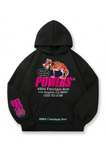 MAYDAY CULTURE Μαύρο φούτερ με τρεις κλωστές, unisex oversize με στάμπα DTF