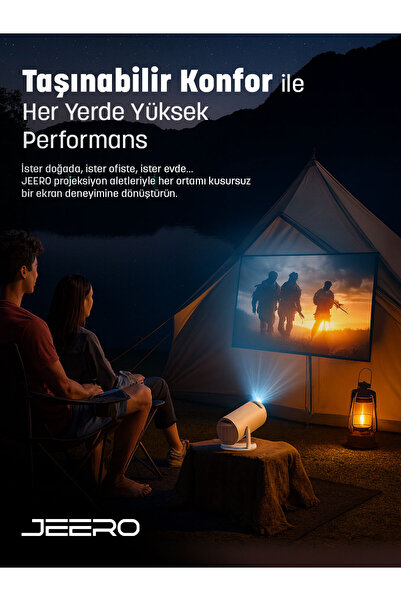 jeero Hy300pro White 1080 Pixel Multimedia Ultra Hd Android 12 Projeksiyon Cihazı Türkçe Menü