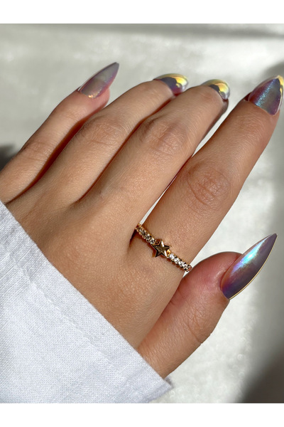 Eylülün Takısı خاتم نجمة صغيرة ذهبية اللون للنساء