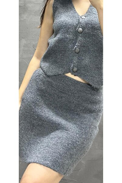 Yeys Skirt Vest Knitwear Set