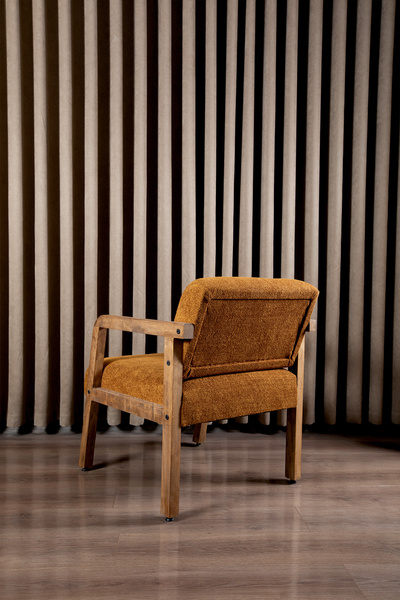 aber teka naturalis decorat et lux Bohem Doğal Ahşap, Açık Ceviz Renk, Mikro Fiber Buklet Kumaş Berjer