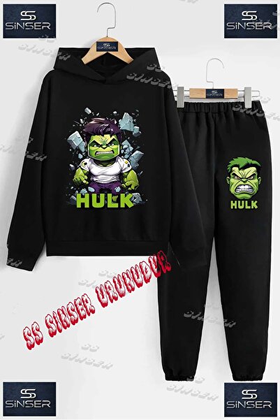 SS SİNSER Παιδικό Unisex Σετ Φούτερ με Στάμπα "HULK DRESSED WALL PIECE CHILDREN"