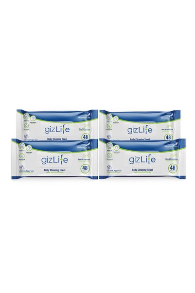 GIZLIFE Vücut Temizleme Mendili 4 Paket 192 Yaprak
