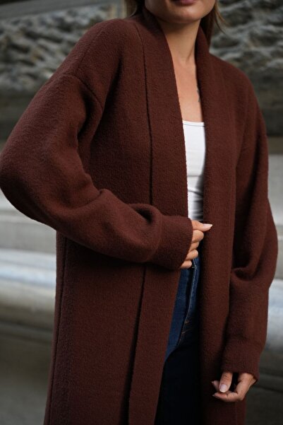buqre's moda Thick Soft Textured Long Knitwear Cardigan