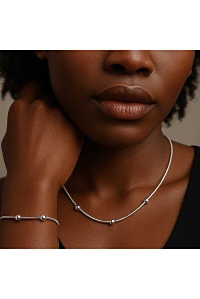 Ralp Moda 100% Stainless Steel Necklace and Bracelet Set 50 cm Necklace 17 cm...