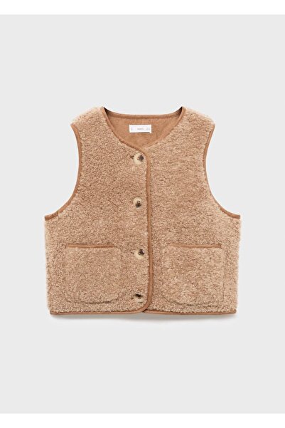 MANGO Kids Vestă din lână artificială de oaie