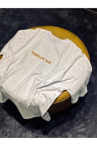 Spark Collection Ice Ice Baby 100% βαμβακερό μπλουζάκι με λαιμόκοψη σε λευκό χρώμα