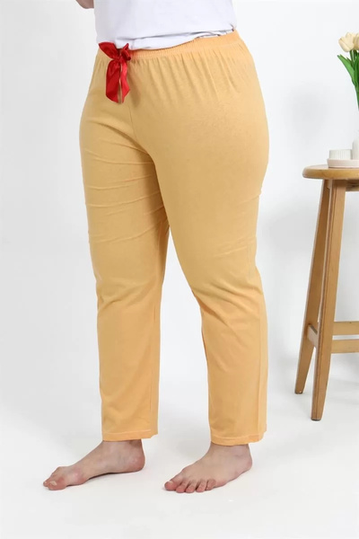 alfa expres Fashion Women's Cotton Plus Size Bottom Pajamas Yellow