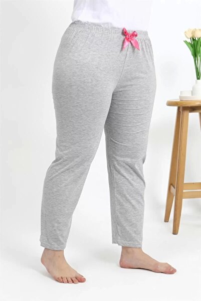 emosavm Fashion Women's Cotton Plus Size Bottom Pajamas Gray