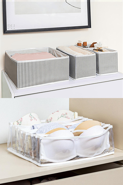 Nisahometeks 4-Drawer Organizer & Transparent Bra Organizer
