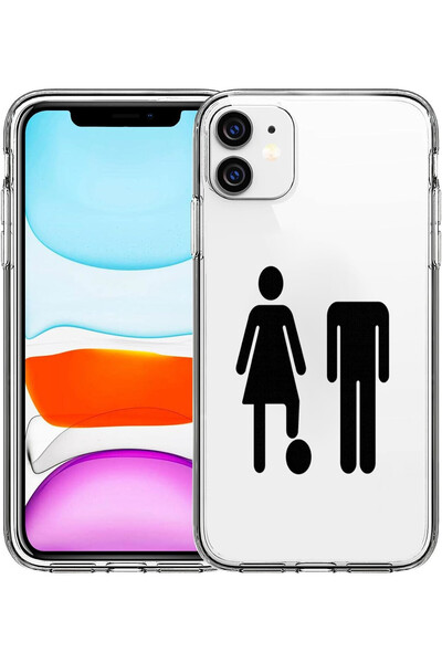 HyperAge حافظة آيفون 11 بتصميم CTRL+HER مطبوع عليها غطاء شفاف بتصميم أيقوني و...