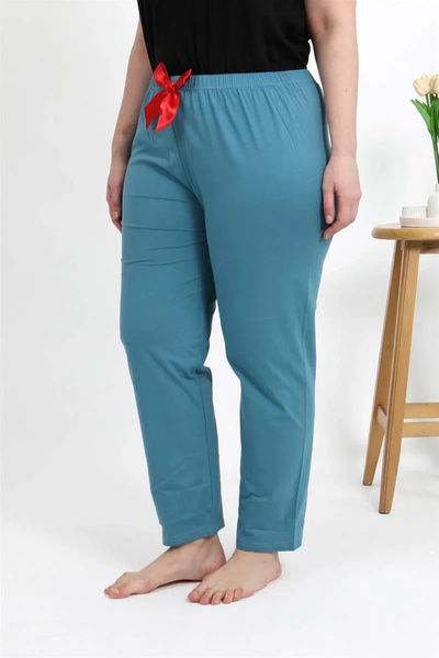 alfa expres Fashion Women's Cotton Plus Size Bottom Pajamas Petrol