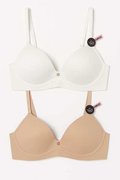 MAVİ QUMSAL Σετ σουτιέν με ελαφριά υποστήριξη Laser Cut 2 τεμαχίων – Λευκό, Χ...