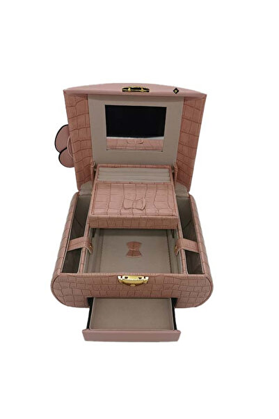 velve Caseta pentru accesorii si bijuterii,forma de poseta cu oglinda si floa...