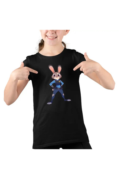 OEM Παιδικό Κορίτσι Zootopia Judy Hopps Αστυνομικό T-shirt με κοντά μανίκια