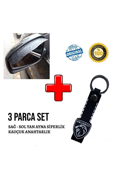 Lazer Store Peugeot 508 ile Uyumlu Carbon Ayna Siperlik ve Kauçuk Anahtarlık Set