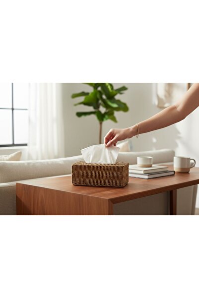 love ince RATTAN KAPAKLI PEÇETELİK BAMBU AHŞAP PEÇETELİK