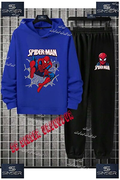 SS SİNSER Çocuk Unısex "ORMCKMAN AGLI AG ATAN"Baskılı Kapşolu Eşofman Takımı