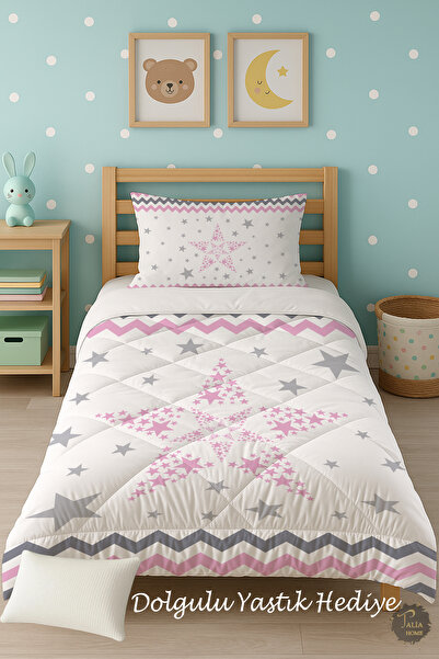 Talia Home Односпальний дитячий ковдра з рожевим зигзагоподібним візерунком T...