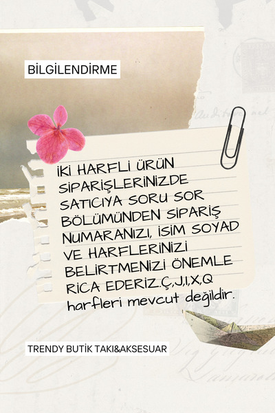 Trendy Butik Two-Letter Dorica Stone, Heart Necklace (Specify the Letter)