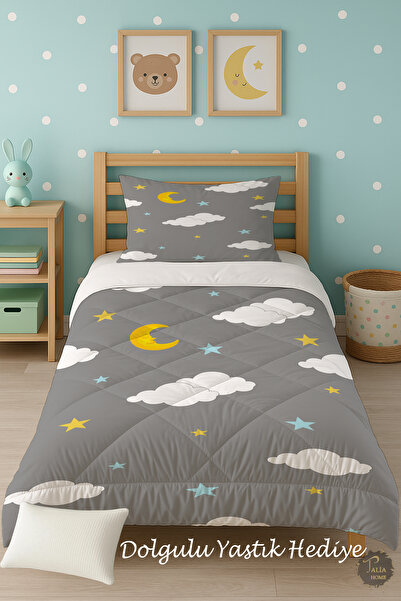 Talia Home Односпальний дитячий ковдра з малюнком сірого неба TLAG-294