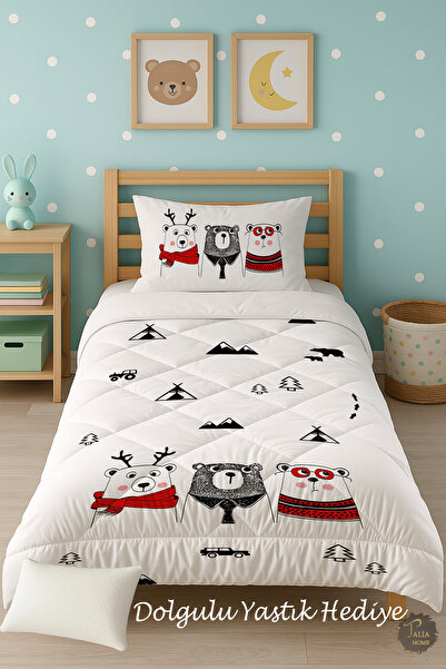 Talia Home Односпальний дитячий ковдра з малюнком милих ведмедиків TLAG-092