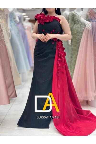 DRAT AMASYE Evening dress with embroidered tail and flowers