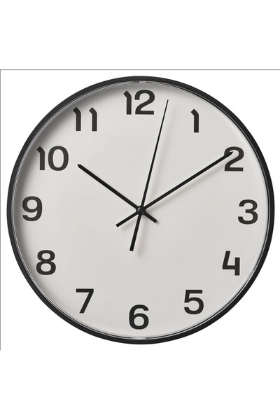 IKEA Pluttis Wall Clock, Black, 28 cm