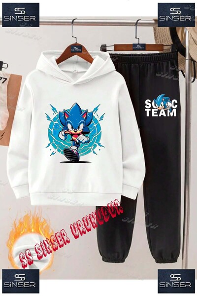 SS SİNSER Children's Unisex "Sonic Blue Tvl One Kosan" Special Printed Hooded...