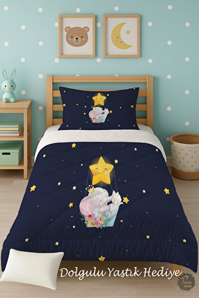 Talia Home Односпальний дитячий ковдра з малюнком зірок і слонів TLAG-027