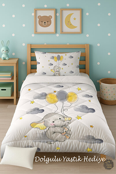 Talia Home Дитячий ковдра з малюнком повітряних куль і слонів, комплект для с...