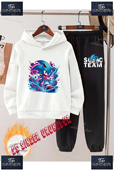 SS SİNSER Παιδικό Unisex Σετ Φόρμας με Κουκούλα "SONIC IN THE RAIN" με Ειδική...