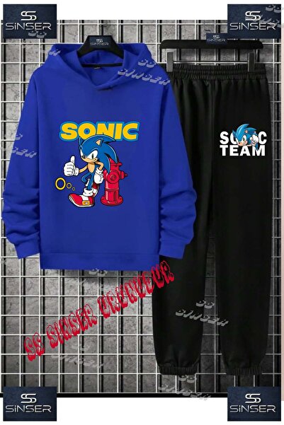 SS SİNSER Children's Unisex Special Printed Hooded Tracksuit Set with the Tex...