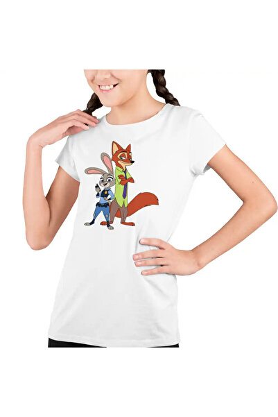 OEM Tricou Copii Fete Zootopia Nick Judy Parteneri