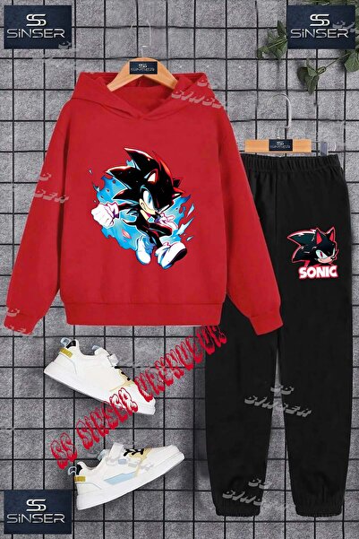 SS SİNSER Children's Unisex'Sonic Syh Mavi Tvl' Custom Printed Hooded Sweatsh...