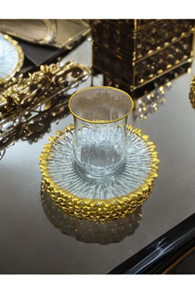 Zeryas Home 12 Parça Çay Bardaği Çay Takımı Set GOLD