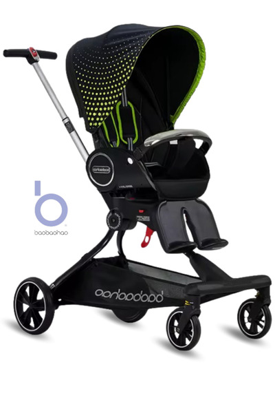 baobaohao The Bawahawa V9 is a unique and luxurious stroller with an adjustable seat back that rotates 360 degrees and a large basket.