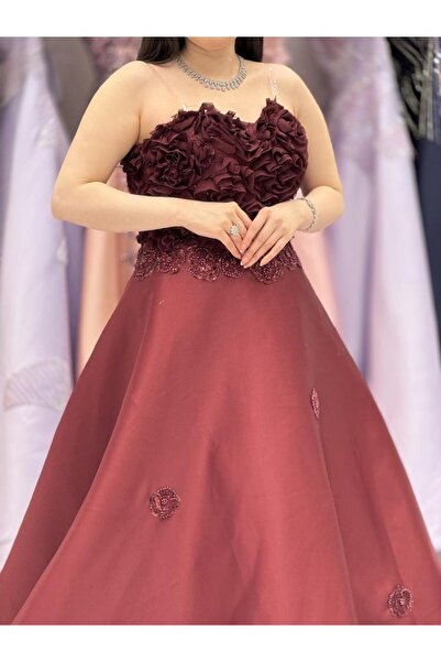 DRAT AMASYE Evening Dress Burgundy Tafetta