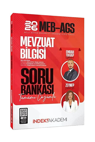İndeks Akademi 2026 MEB-AGS Mevzuat Bilgisi Tamamı Çözümlü Soru Bankası-Emrah...